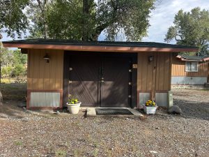 Storage shed at Oasis Motel & RV Park in Meeteetse Wyoming.