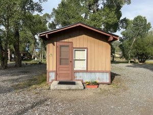 Cozy small cabin at Oasis Motel & RV Park in Meeteetse, Wyoming.